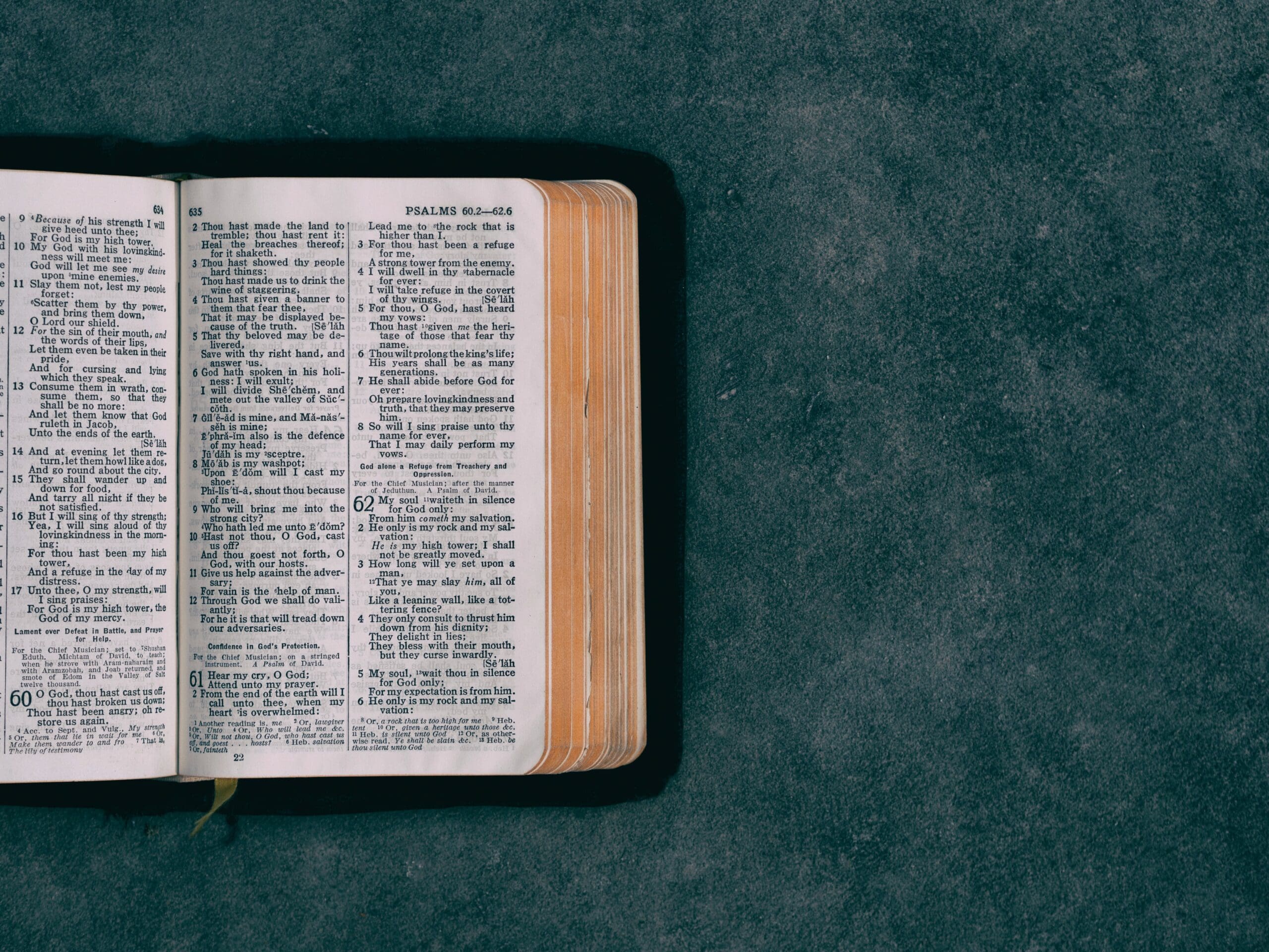 Bible opened to Psalms